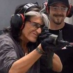KILLING TIME: Joe gets trigger happy away from the stage.