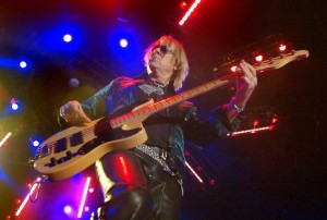 BASS COMMANDER: After years of self abuse and a recent battle with throat cancer, Tom Hamilton is still in the saddle as Aerosmith's rock-solid bass player.