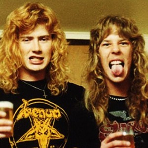 DRINKING IS MY BUSINESS ... Mustaine and Hetfield in the early daze of Metallica.